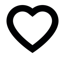 heart shape symbol icon, black and white vector silhouette illustration
