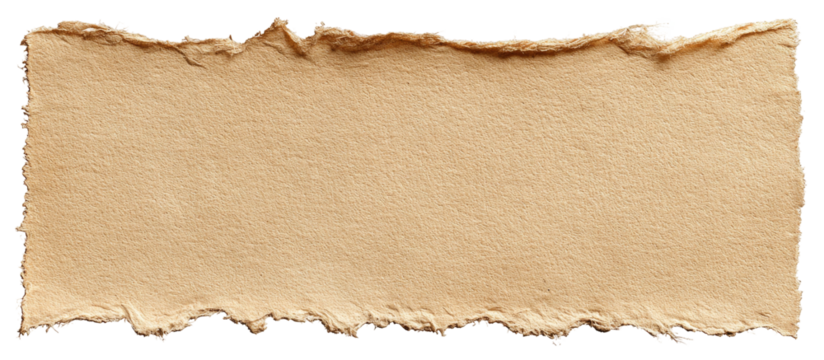 Rough-edged tan paper scrap, tattered and textured