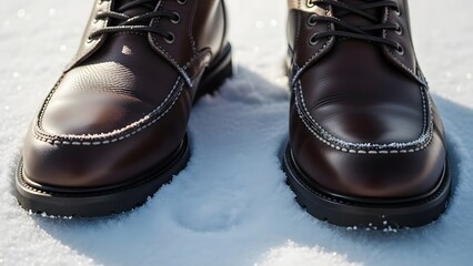 Winter Leather Boots Close-Up