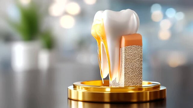 Human tooth anatomy, three-dimensional rendering, dental structure display, oral health visualization, enamel dentin detail, stomatology education tool, clinical dental concept , w