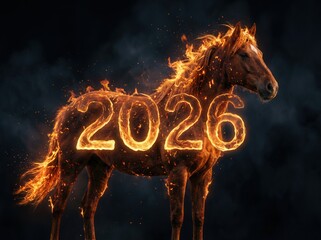 Fiery Horse Representation of New Year 2026