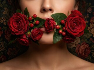 Whispering Beauty: A Portrait of Roses and Silence