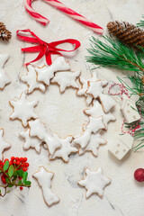 GINGERBREAD  on a Christmas rustic background