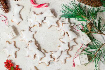 GINGERBREAD  on a Christmas rustic background