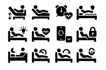 Cyber adjust bed icon vector update alarm reset monitor massage height sleep