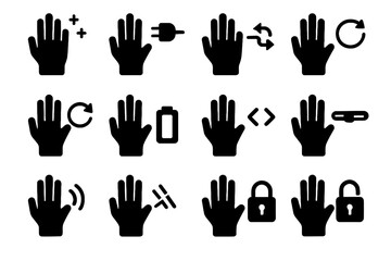 Fototapeta premium Icon update vector disable haptics glove adjust enable connect device data calibrate