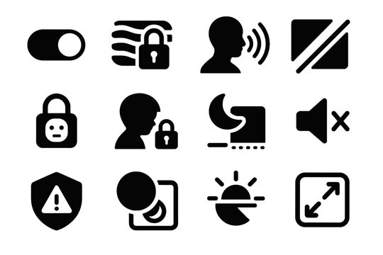 Icons icon alert reactive reflection privacy features proximity child brightness panel dim