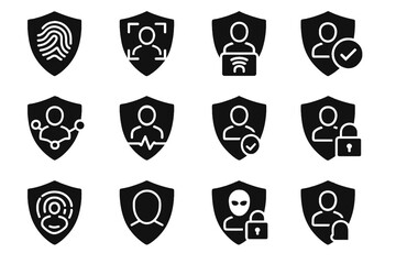 Icon digital behavior session vector cyber biometric security recognition symbol icons grid