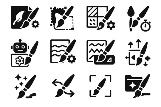 Vector icons pattern guide icon style creative brushstroke smart auto rebalancing painting