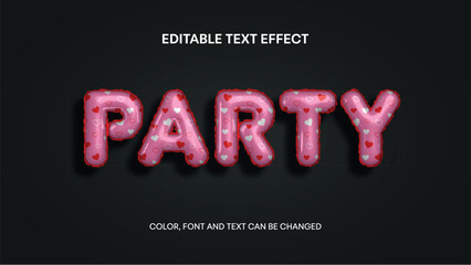 st. valentine's day editable tesct effect. valentine's day editable party balloons text effect  © Angelica