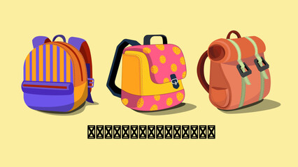 School bag pack backpack school equipment