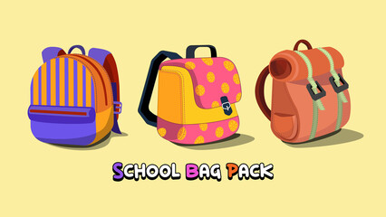 School bag pack backpack school equipment