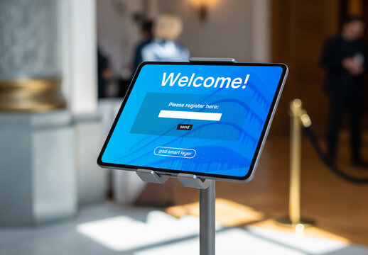 A digital registration or information display mount