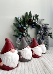 gnome made of plaster, hand painted, handmade, box or candle
