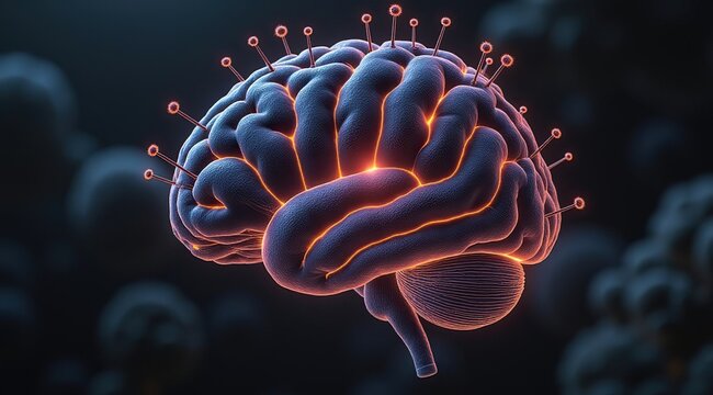 The brain where neural connections occur. AI at work. Modern technologies.