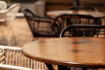 Coffee drink table in cafe