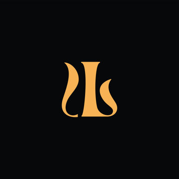 An eye catching monogram design with U and L letters intertwined in a vintage style great for luxury brand identity and logo