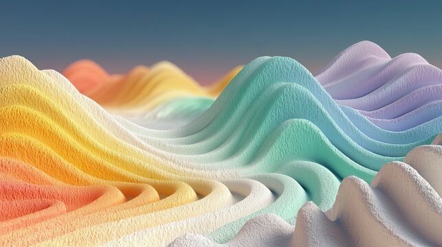 Colorful abstract sand dunes with wavy texture and pastel gradient for background.

 - Powered by Adobe