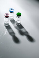 Close up of Glass Vials with Lyophilized Peptides