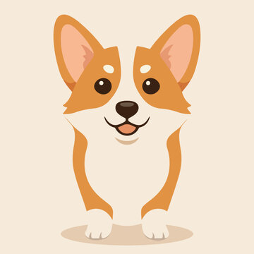 Happy Corgi Cartoon Icon