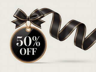 50% off sale tag isolated on white background