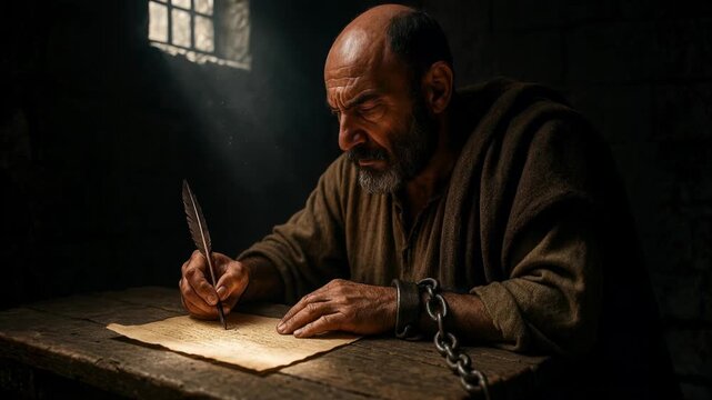 Paul Writing Letters in Prison