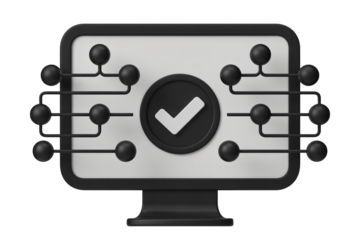 Secure digital validation check mark on modern computer screen, representing secure data, technology, and online success