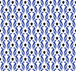 cute pattern baroque and Chinese style, Abstract blue and white background for design, porcelain, chinaware, ceramic tile, ceiling, texture, indigo, wall, paper, silk and fabric, vector illustration