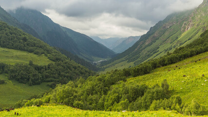 View of Caucasus Mountains in Arkhyz, Russia