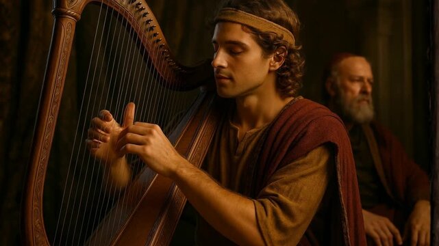 David Playing the Harp Before King Saul