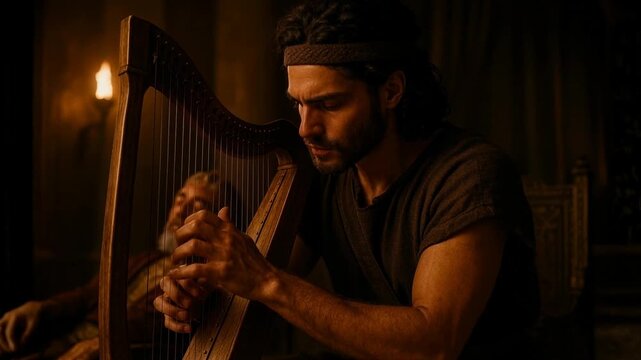 David Playing the Harp Before King Saul