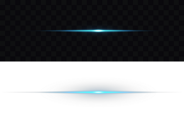 Magic flash laser strip divider with glitter shimmer design. Optical lens flare effect. Png Glowing horizontal blue light line with radiant shine and beam effect. Png illustration. Laser beams png.