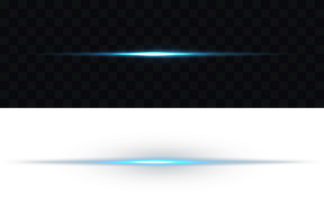 Optical lens flare effect. Futuristic energy streak with shimmer, flare, and neon glow. Blue line light glow with sparkle and flare shine. Magic flash laser strip divider with glitter shimmer design.