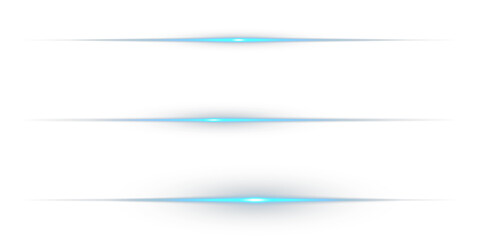 Perfect for digital highlights. Magic flash laser strip divider with glitter shimmer design illustration Blue line light glow with sparkle and flare shine. Png illustration. Optical lens flare effect. © Felix