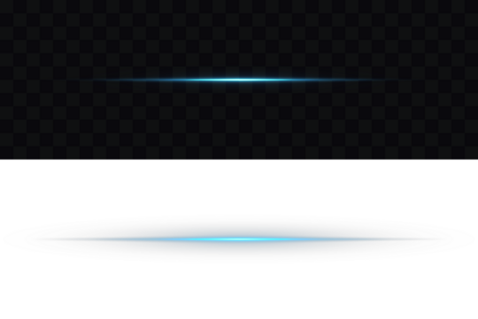 Png illustration. Horizontal Rays of blue light on transparent background. Laser beams png. Optical lens flare effect. Light Leak, flash lights. Collection of blue light effects and horizontal lines. - Powered by Adobe