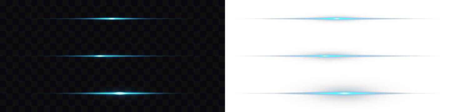 Png illustration. Magic flash laser strip divider with glitter shimmer design illustration
Blue line light glow with sparkle and flare shine. Collection of blue light effects and horizontal lines.