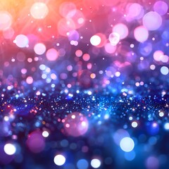 Abstract red and blue light bokeh effect