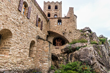 Abbey of Saint Martin du Canigou. Pyrenees-Orientales department in France, founded by monks of the Benedictine order