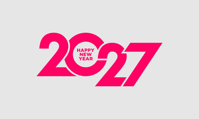 Happy new year 2027 design. 2027 logo text design.