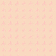 Pink Bicycle Pattern on Peach Background