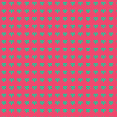 Repeating Heart Pattern on Pink Background