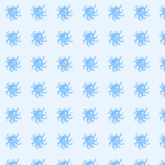 Blue Octopus Pattern Background