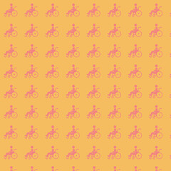 Wheelchair User Pattern on Yellow Background