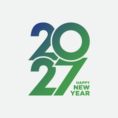 Happy new year 2027 design. 2027 logo text design.