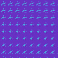 Wheelchair User Pattern on Purple Background