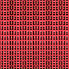 Repeating Floral Pattern on Red Background