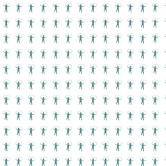 Fototapeta premium Repeating Pattern of Silhouetted People Jumping Rope