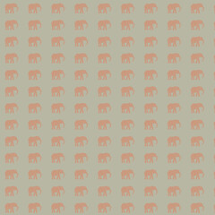 Repeating Elephant Pattern on Neutral Background