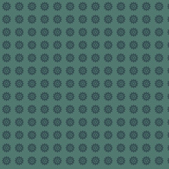 Repeating Floral Pattern on Teal Background