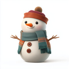 Cute Snowman on white background
